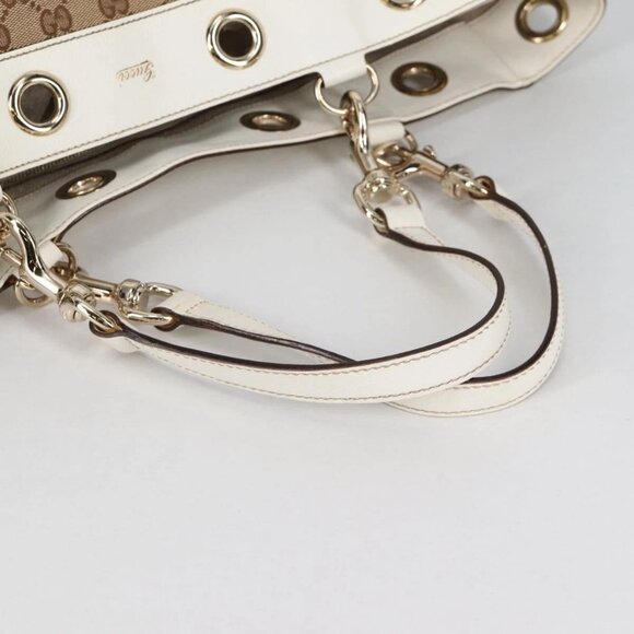 GUCCI GG Canvas Tote Bag Beige Gold 153033 Auth BA5552V - Picture 8 of 16
